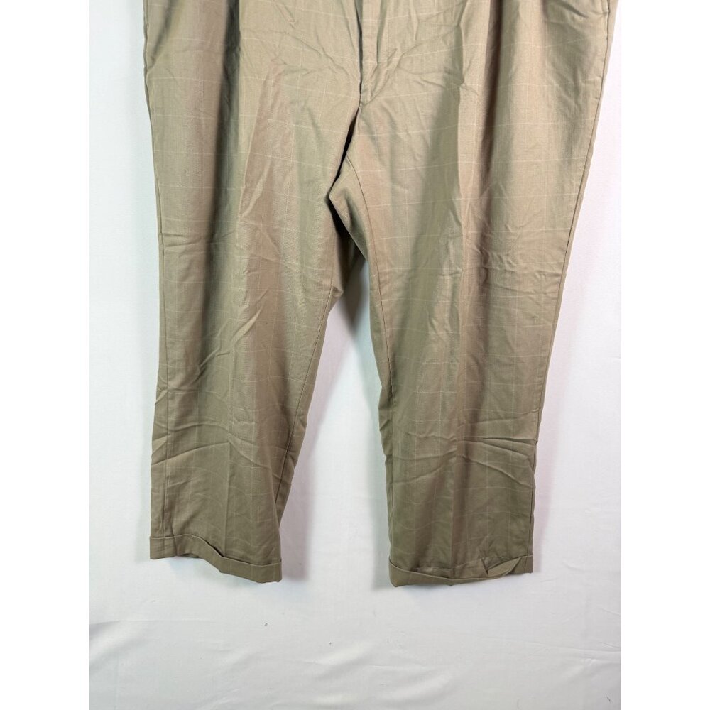 Linea Uomo Mens Dress Pants 100% Wool Window Pane Waist sz 43 Pleated Y2K Career - Picture 4 of 16